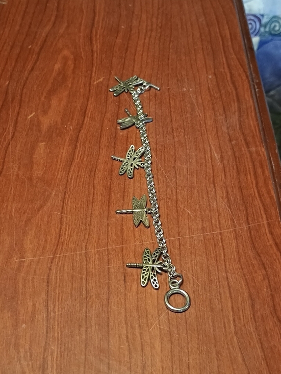 Jewelry - Dragonfly Charm Bracelet - Antique Gold Tone